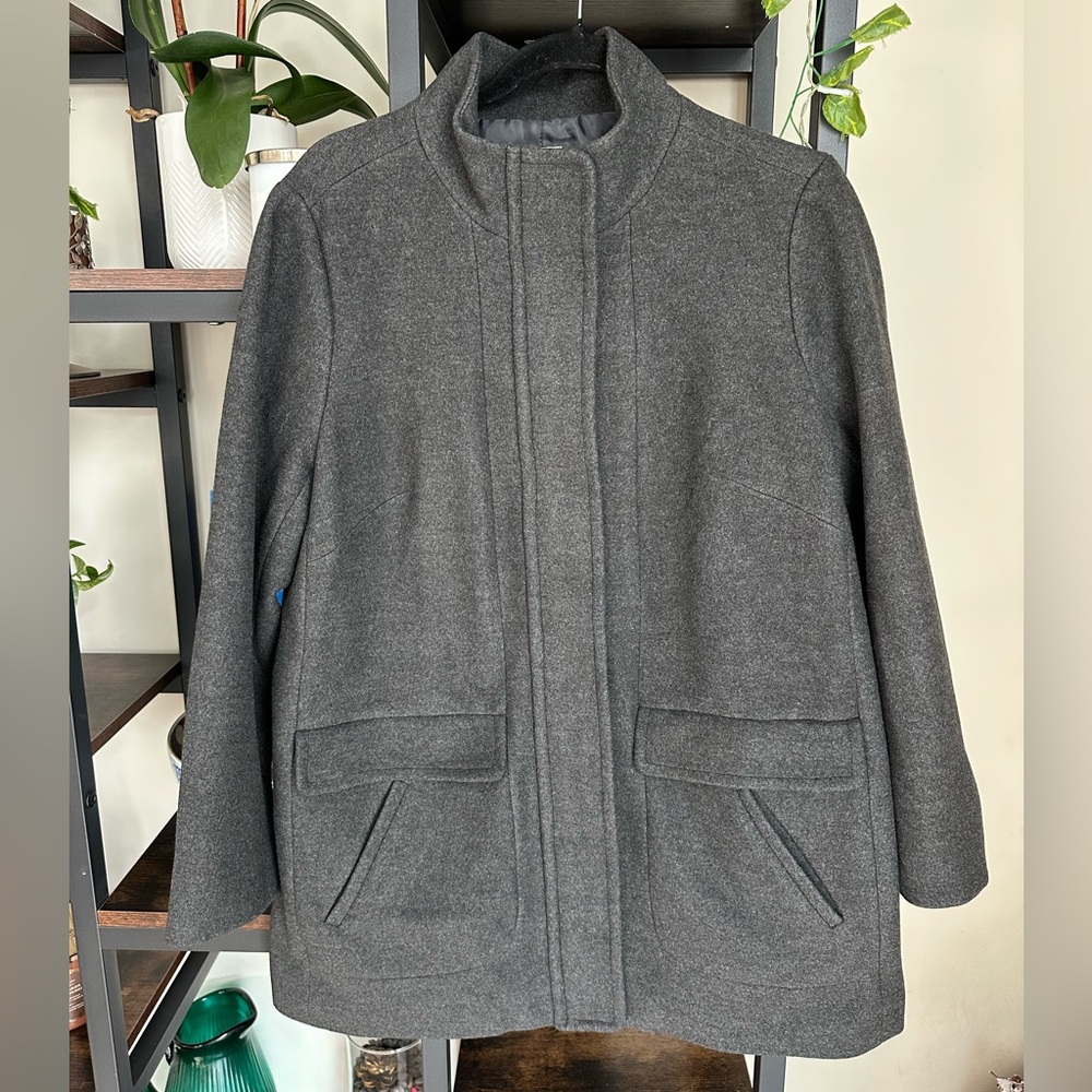 J. Jill Women’s Size MP Gray Button-Up Coat New with Tags NWT Dark Charcoal NWT